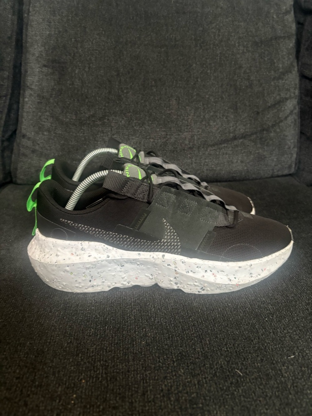 NIKE CRATER IMPACT BLACK/WHITE/GREEN Running SHOES SNEAKERS DB2477 001 Mens 11